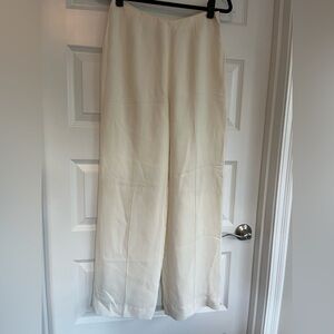 Emporio Armani Italian made Antinea viscose and silk dress-pant off white